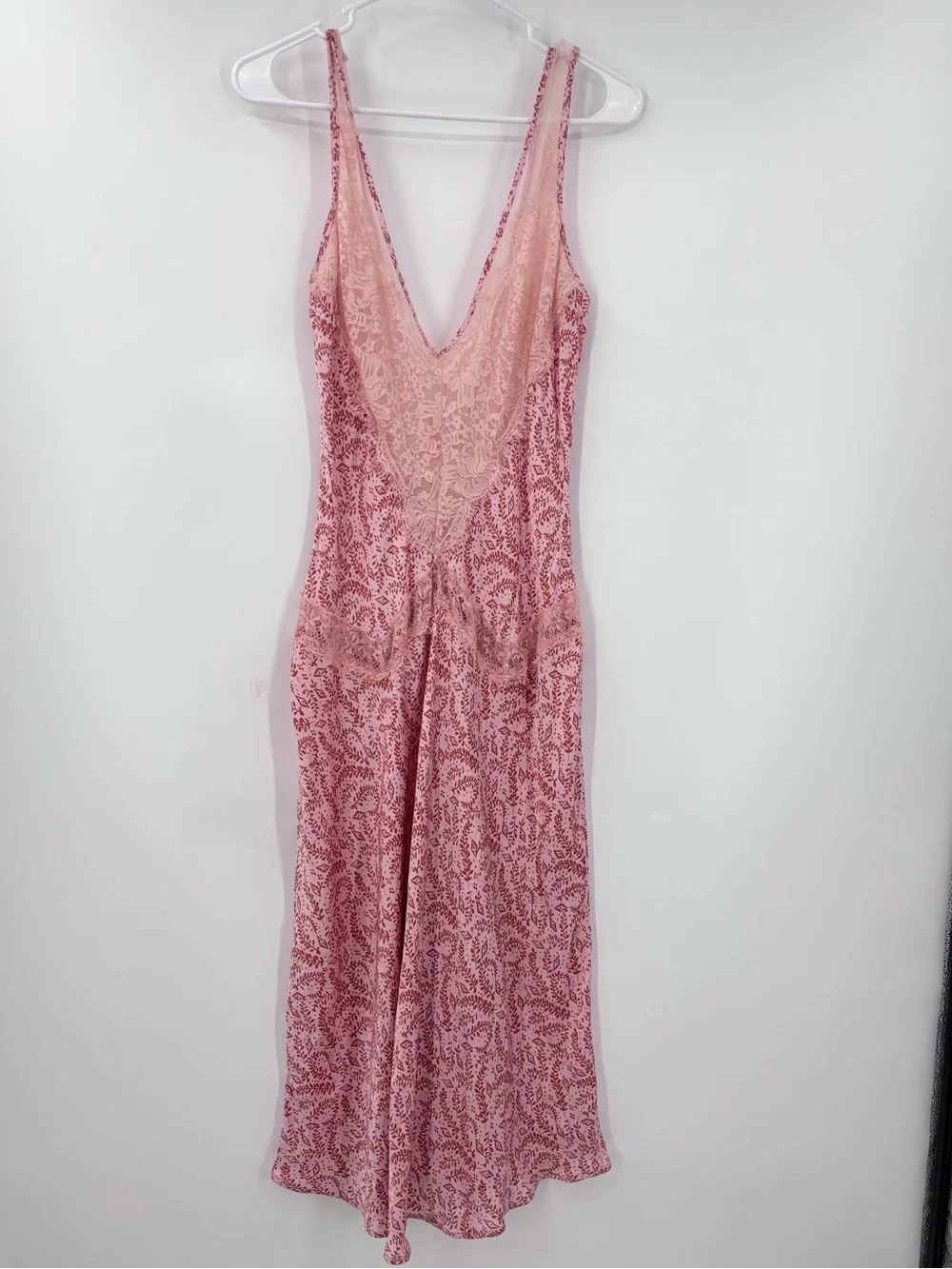 Anthropologie Blush Pink Lace Backless Midi Dress - Picture 2 of 12